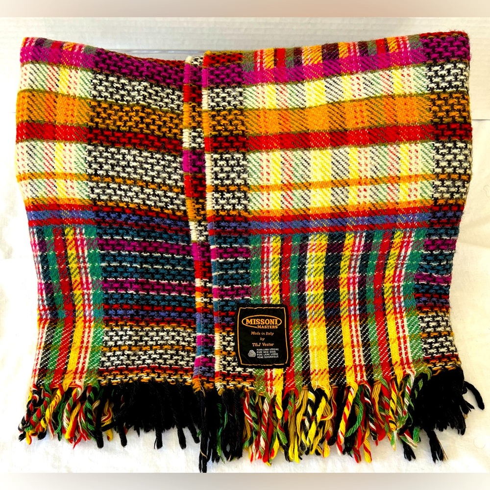 Missoni Masters Vintage Made in Italy by T&J Vestor Wool Throw Blanket